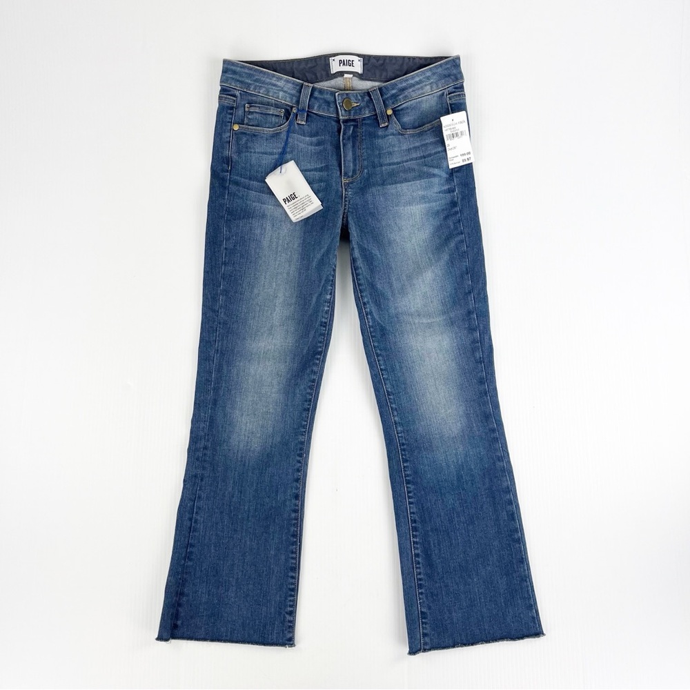 Paige Riley Crop Flare Blue Denim Jeans 28